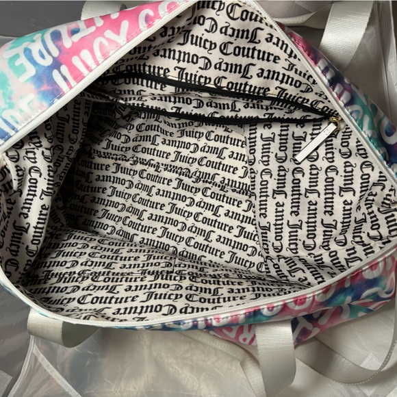 JUICY COUTURE WEEKENDER BAG WHITE, MULTICOLOR LOGO DUFFLE BAG - Picture 11 of 11